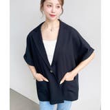 半袖テーラージャケット マットゴールド釦 | moment+ | 詳細画像47