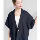 半袖テーラージャケット マットゴールド釦 | moment+ | 詳細画像48