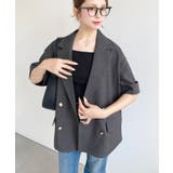 リネンタッチ半袖ダブルテーラージャケット | moment+ | 詳細画像11