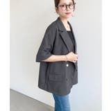 リネンタッチ半袖ダブルテーラージャケット | moment+ | 詳細画像14