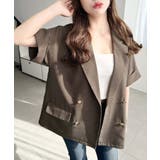 リネンタッチ半袖ダブルテーラージャケット | moment+ | 詳細画像17