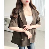 リネンタッチ半袖ダブルテーラージャケット | moment+ | 詳細画像18