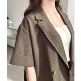 リネンタッチ半袖ダブルテーラージャケット | moment+ | 詳細画像23