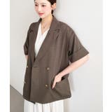 リネンタッチ半袖ダブルテーラージャケット | moment+ | 詳細画像29