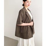 リネンタッチ半袖ダブルテーラージャケット | moment+ | 詳細画像31