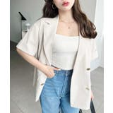 リネンタッチ半袖ダブルテーラージャケット | moment+ | 詳細画像33