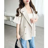 リネンタッチ半袖ダブルテーラージャケット | moment+ | 詳細画像35