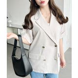 リネンタッチ半袖ダブルテーラージャケット | moment+ | 詳細画像36