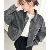 デニムショートブルゾン ヘビーウエイト | moment+ | 詳細画像4 