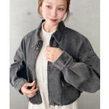 デニムショートブルゾン ヘビーウエイト | moment+ | 詳細画像8 