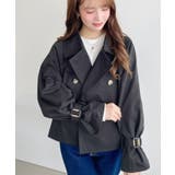 コットンライクツイルキャンディスリーブショートトレンチ | moment+ | 詳細画像25 