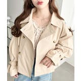 コットンライクツイルキャンディスリーブショートトレンチ | moment+ | 詳細画像31 