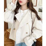 コットンライクツイルキャンディスリーブショートトレンチ | moment+ | 詳細画像6 