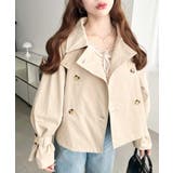 ベージュ | コットンライクツイルキャンディスリーブショートトレンチ | moment+