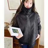 スエード×ボアフェイクムートンB-3ジャケットブルゾン | moment+ | 詳細画像23 