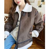 スエード×ボアフェイクムートンB-3ジャケットブルゾン | moment+ | 詳細画像30 