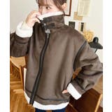 スエード×ボアフェイクムートンB-3ジャケットブルゾン | moment+ | 詳細画像32