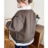 スエード×ボアフェイクムートンB-3ジャケットブルゾン | moment+ | 詳細画像36