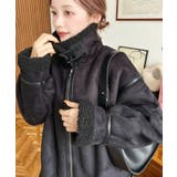 ブラック | スエード×ボアフェイクムートンB-3ジャケットブルゾン | moment+