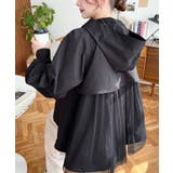 ブラック | バックチュールレイヤードマウンテンパーカー コットンライクツイル | moment+