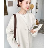 ニットメルトンノーカラーミドルコート | moment+ | 詳細画像10