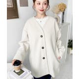 ニットメルトンノーカラーミドルコート | moment+ | 詳細画像12