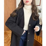 ニットメルトンノーカラーミドルコート | moment+ | 詳細画像14