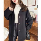 ニットメルトンノーカラーミドルコート | moment+ | 詳細画像15