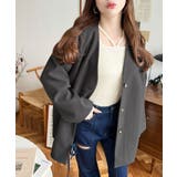 ニットメルトンノーカラーミドルコート | moment+ | 詳細画像26