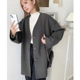 ニットメルトンノーカラーミドルコート | moment+ | 詳細画像33