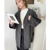 ニットメルトンノーカラーミドルコート | moment+ | 詳細画像35