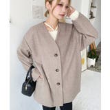 ニットメルトンノーカラーミドルコート | moment+ | 詳細画像44