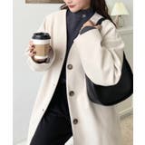 ニットメルトンノーカラーミドルコート | moment+ | 詳細画像8