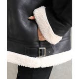 フェイクレザー×ボアフェイクムートンフライトジャケットブルゾン | moment+ | 詳細画像22 