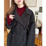 2WAYカラーアレンジロングトレンチコートニットメルトン | moment+ | 詳細画像11