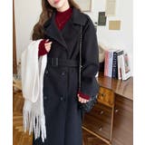 2WAYカラーアレンジロングトレンチコートニットメルトン | moment+ | 詳細画像14