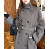 2WAYカラーアレンジロングトレンチコートニットメルトン | moment+ | 詳細画像15