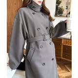 2WAYカラーアレンジロングトレンチコートニットメルトン | moment+ | 詳細画像17