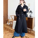 2WAYカラーアレンジロングトレンチコートニットメルトン | moment+ | 詳細画像3