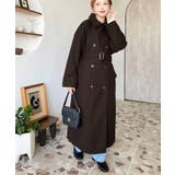 2WAYカラーアレンジロングトレンチコートニットメルトン | moment+ | 詳細画像41