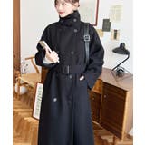 2WAYカラーアレンジロングトレンチコートニットメルトン | moment+ | 詳細画像5