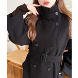 2WAYカラーアレンジロングトレンチコートニットメルトン | moment+ | 詳細画像6