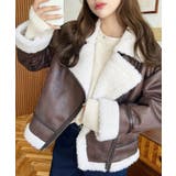 フェイクレザー×ボアフェイクムートンライダースジャケットブルゾン | moment+ | 詳細画像29 