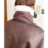 フェイクレザー×ボアフェイクムートンライダースジャケットブルゾン | moment+ | 詳細画像35 