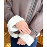 フェイクレザー×ボアフェイクムートンライダースジャケットブルゾン | moment+ | 詳細画像36 