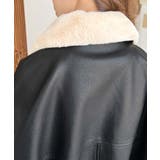 取外し可能ファーティペット付きヴィンテージライクマットフェイクレザーブルゾン | moment+ | 詳細画像21 