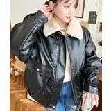 取外し可能ファーティペット付きヴィンテージライクマットフェイクレザーブルゾン | moment+ | 詳細画像23 