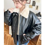 取外し可能ファーティペット付きヴィンテージライクマットフェイクレザーブルゾン | moment+ | 詳細画像28 