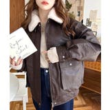 取外し可能ファーティペット付きヴィンテージライクマットフェイクレザーブルゾン | moment+ | 詳細画像29 