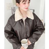 取外し可能ファーティペット付きヴィンテージライクマットフェイクレザーブルゾン | moment+ | 詳細画像40 